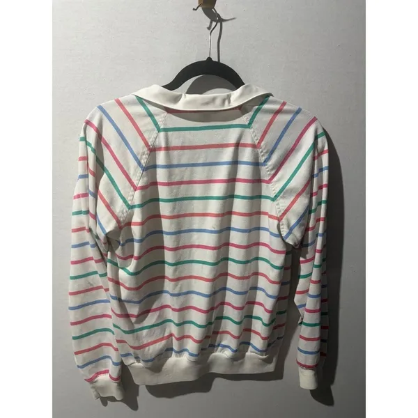 Vtg Winners Choice Womens Striped Polo Shirt Long Sleeve Casual‎ Pullover Top L - Image 10