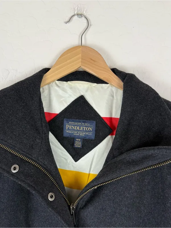 Pendleton Women's Water Resistant Cascade Wool Campbell Coat Jacket Charcoal - Image 8