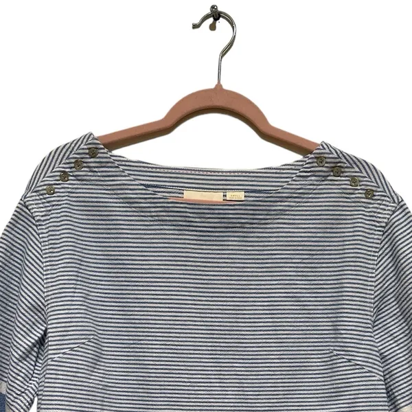 Anthropologie MAEVE NAUTICAL SULLIVAN BLUE WHITE STRIPED BOXY OVERSIZED TOP S - Image 5