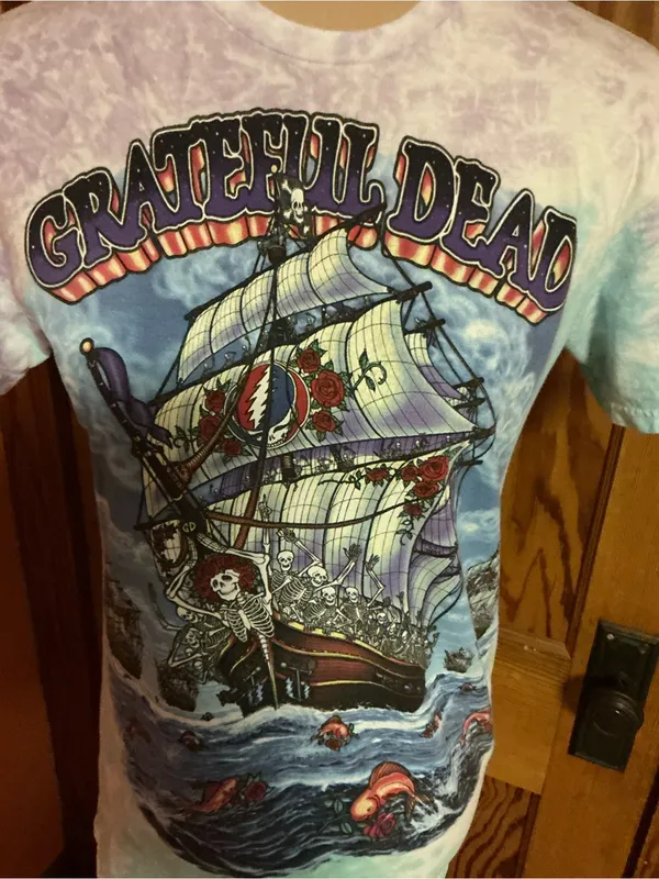 Liquid Blue Grateful Dead Ship of Fools Tie Dye T Shirt Small Deadhead - Image 4