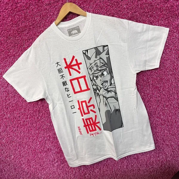 Ring of Fire Puffy Print Japan Anime Streetwear Tee L - Image 3
