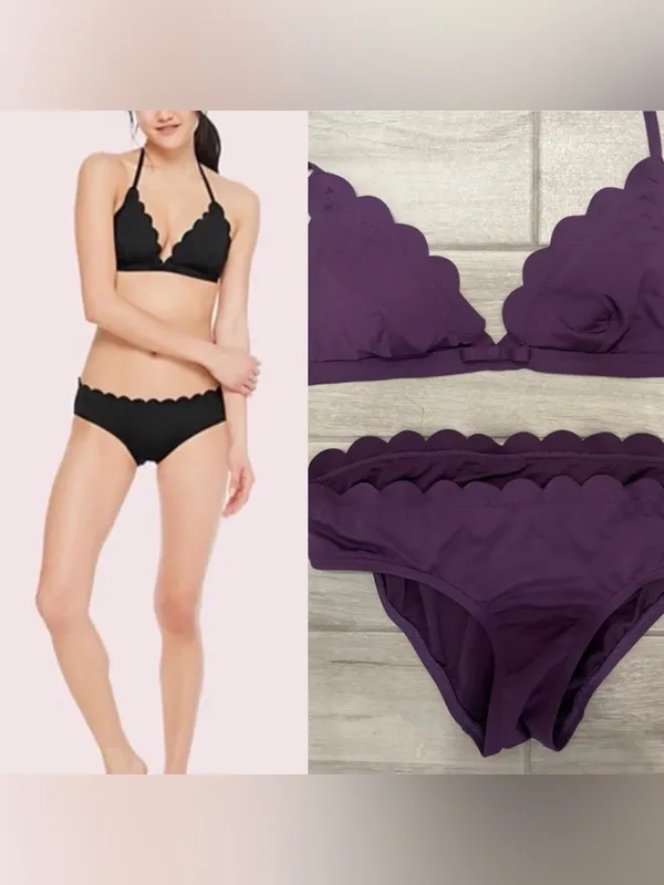 Kate Spade Scalloped Edge Dark Purple Bikini Set size‎ Medium - Image 2