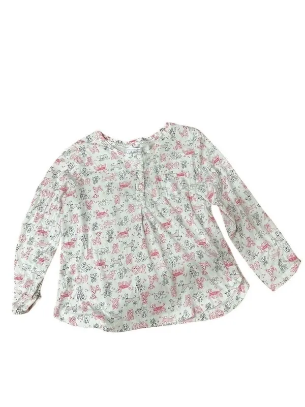 Carol Hochman Women's M Graphic Print Pajama Set White Collared Button-Up - Image 2