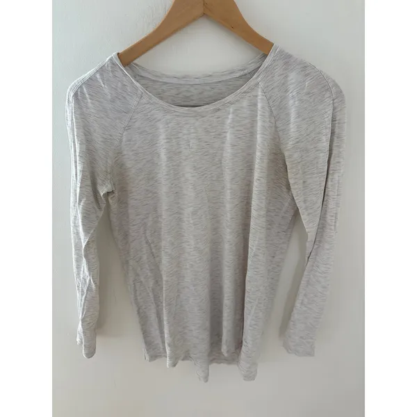 Lululemon Long Sleeve Top Bundle Grey Space Dye & Snakeskin Animal Print Size 4‎ - Image 2
