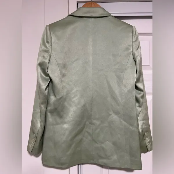 Alice + Olivia $495 Denny Single Breasted Green Tea Blazer Size‎ 4 - Image 3