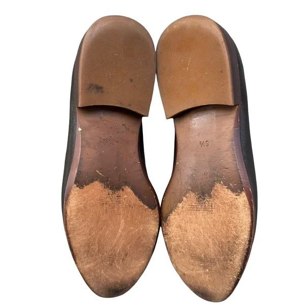Madewell Black Leather Almond Toe Loafers Size 6.5 Preppy Office - Image 3