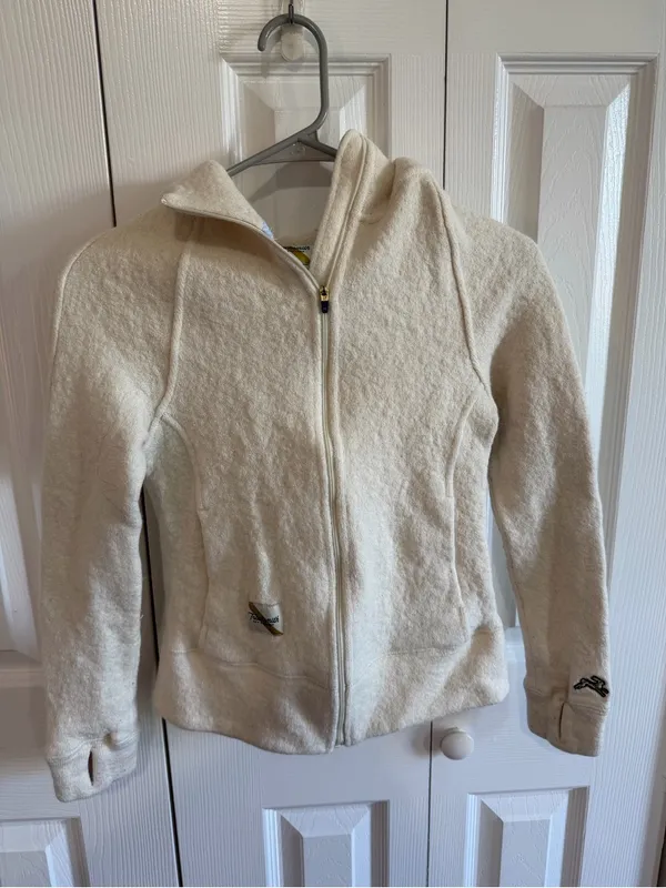Tracksmith Freya Hoodie Wool Cream Extra Small - Image 2