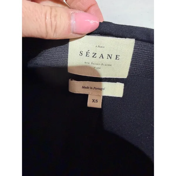 Sézane Calvi Mini Skirt Women XS Black Elastic Waist Knit Parisian Chic - Image 4