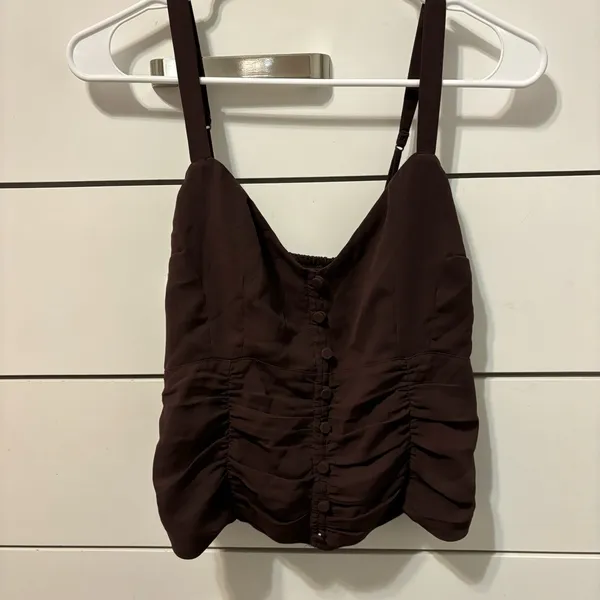 Abercrombie Brown Button Down Tank Top - Image 2