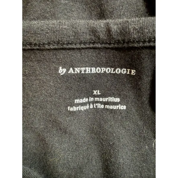 by‎ ANTHROPOLOGIE Black Long Sleeve Crew Neck Top XL Made in Mauritius - Image 3