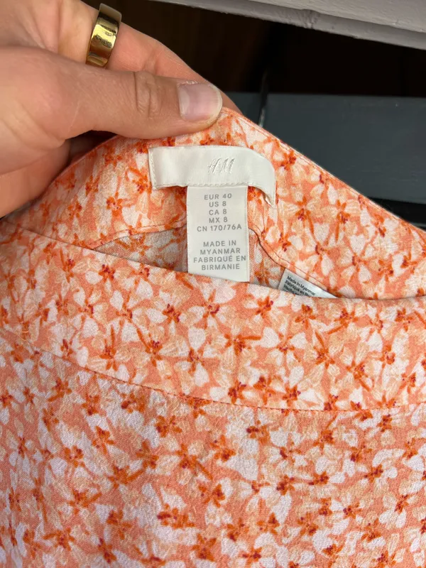 H&M midi orange floral skirt - Image 5