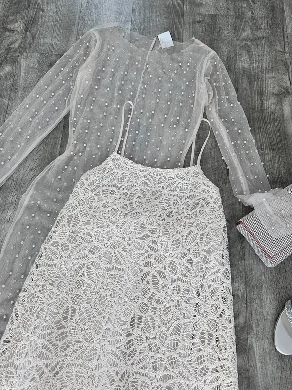 ZARA STRAPPY CROCHET MINI DRESS 7901/153/712 Size S - Image 14