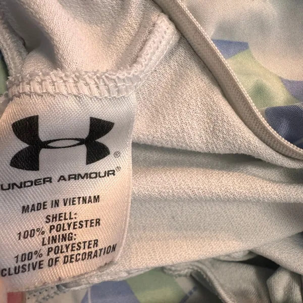 Under Armour Women's‎ Running Shorts Size Large L Blue Green White Graphic Lined - Image 6
