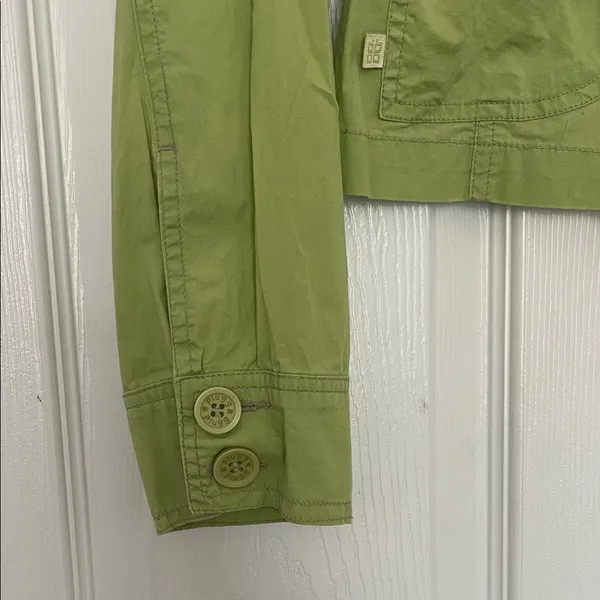 Plugg Light Green Cotton Blazer with Bow Pocket Accents - Image 9