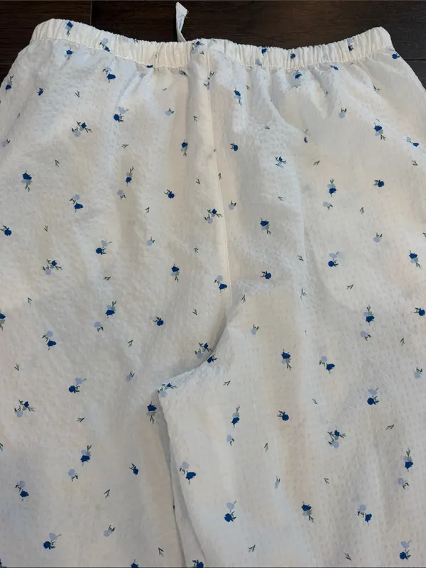 Auden Women's Cropped Pajama Pants Size Small in White and Blue Floral - C33-092 - Image 6
