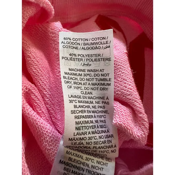 EDIKTED 06 Wide Leg Cotton Blend Drawstring Sweatpants size small Pink - Image 5