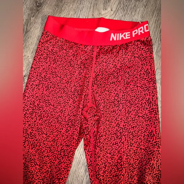 NIKE Pro Dri-Fit Red Capri Compressions - Image 3