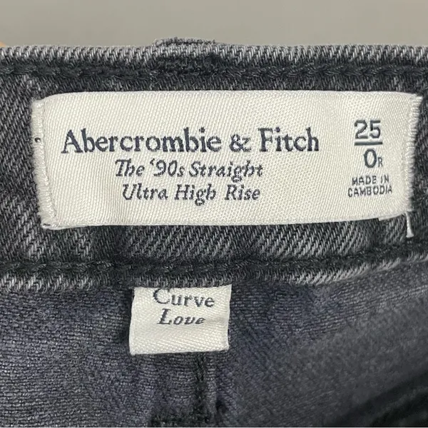 Abercrombie‎ and Fitch The 90s Straight Ultra High Rise Curve Love Size 25 / 0 - Image 10