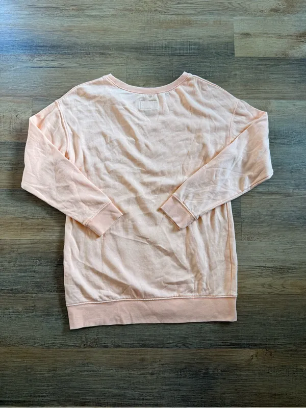 American Eagle Outfitters Women's Crewneck Pullover Sweatshirt in Pale Peach M - Image 2