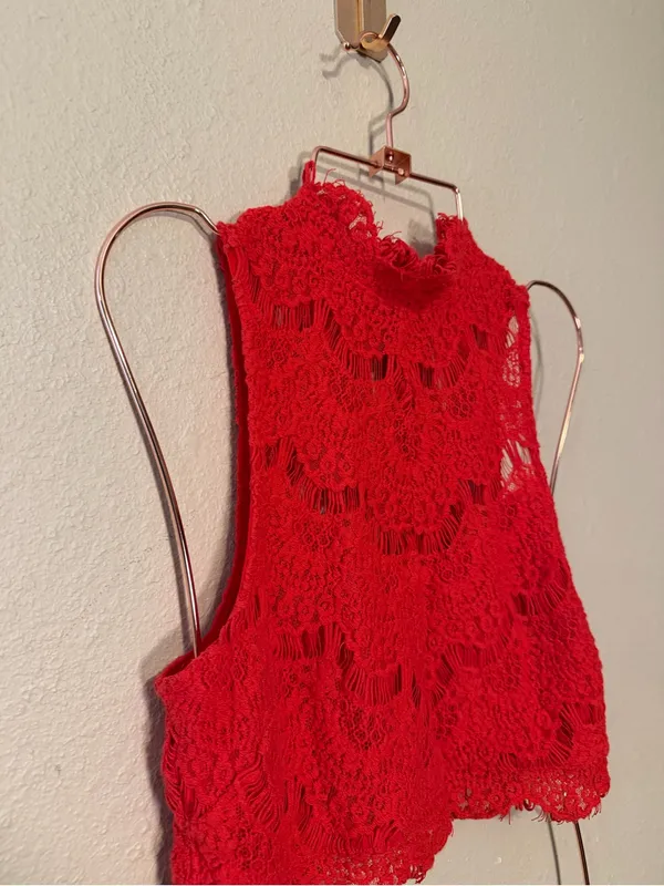 Free People Sabina Ginger Set in Red Size Small - Image 4