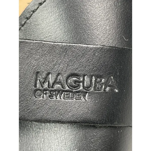 Maguba Berkeley Women's Black Leather Round Slip On Clogs Mules Shoes Size 10 - Image 7