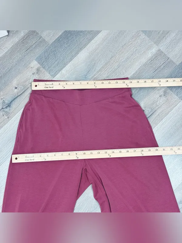 Express Jersey Knit Wide Leg Pants Rose Pink Small High Waist Lounge Athleisure - Image 8