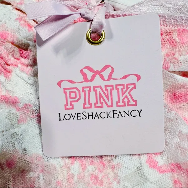 🎀PINK x LoveShackFancy Strapless Lace Mini Dress Ruffles Charlamagne Harbor Pink - Image 4
