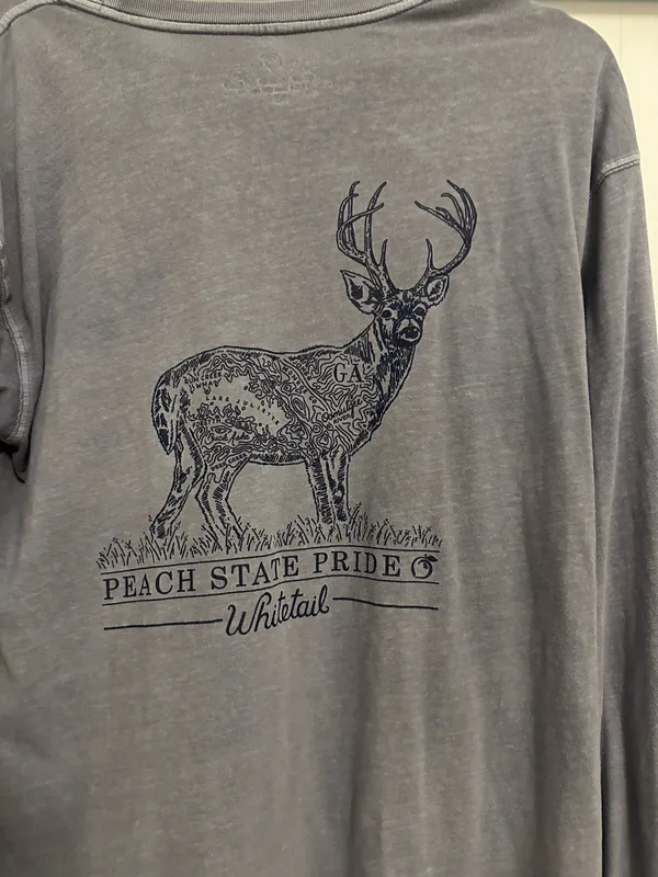 Peach state pride long sleeve white tailed deer t-shirt - Image 4