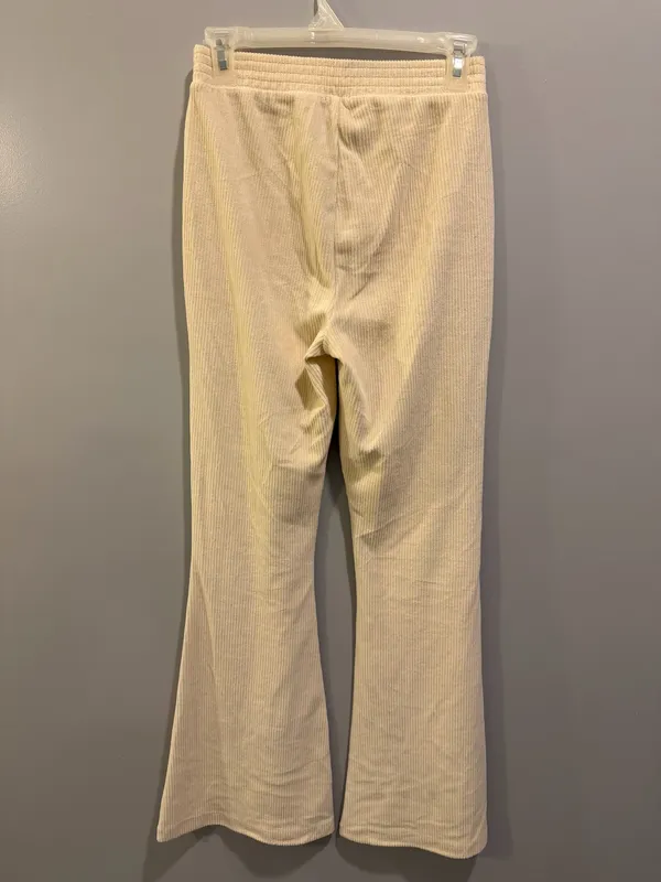 Aerie Groove-On Ribbed Velour Flare Pants Cream - Image 6