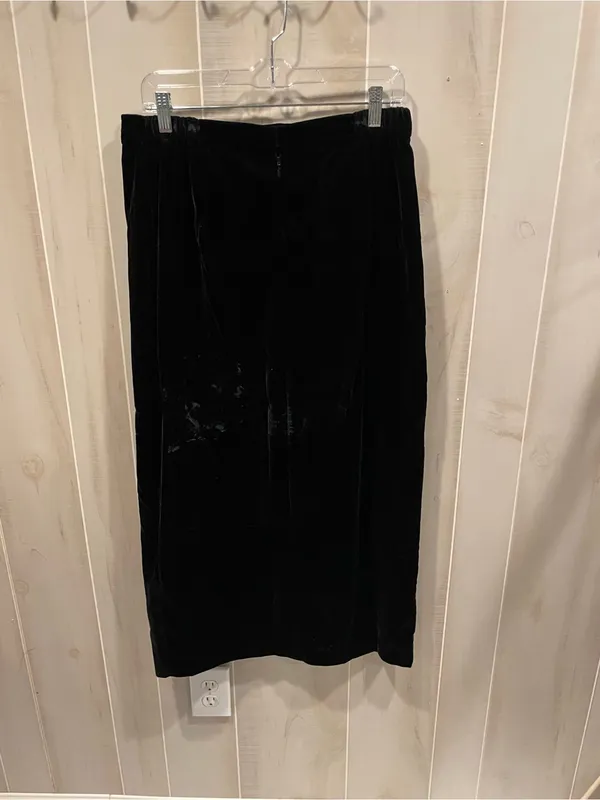 Cute black velvet vintage 80s maxi skirt whimsigoth coquette siren lined - Image 4