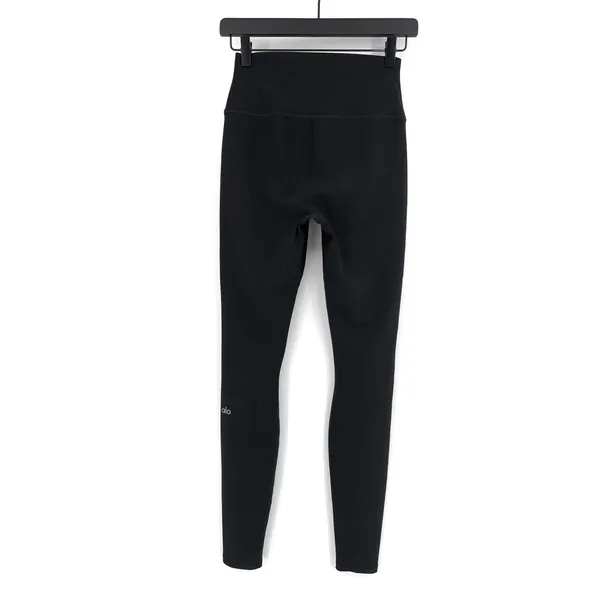 ALO YOGA 7/8 High-Waist Ripped Warrior Black S - Image 6