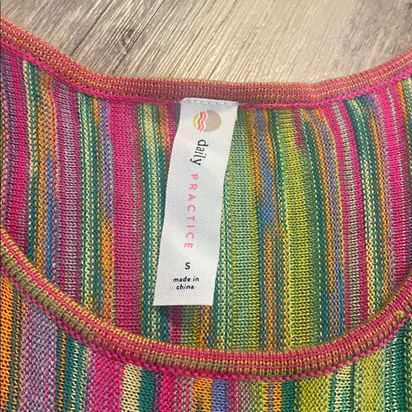 Anthropologie Daily Practice Cheap Shot Multicolor Rainbow Sweater Dress SMALL - Image 6