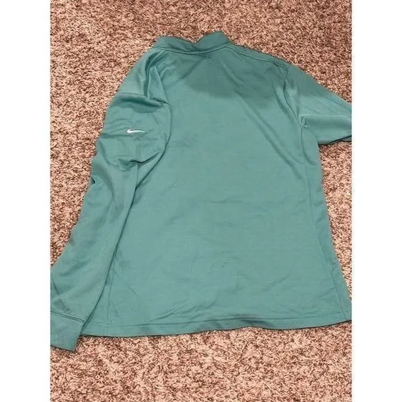 Nike Dri-FIT Women Full Zip Athletic Jacket Teal Green Mock Neck Large - Image 3