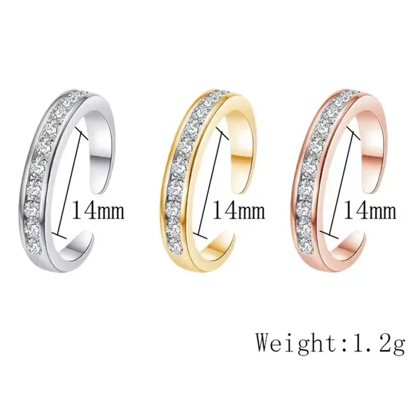 NEW White Gold Filled Adjustable Toe Pinky Midi Finger Simulated‎ Diamond Ring - Image 5