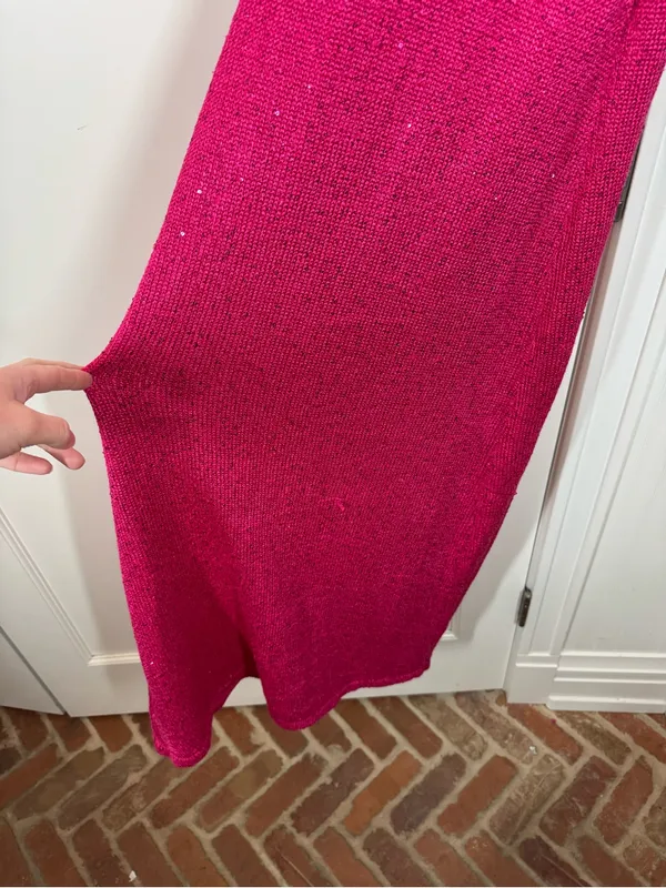 House of Harlow HOH1960 Magenta pink Sequins Knit Maxi Dress size medium summer - Image 7
