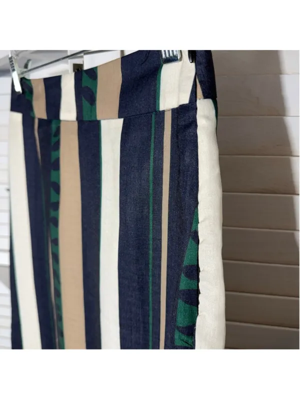 Vintage retro pencil skirt striped 60s mod hippie boho fringes western festival - Image 3