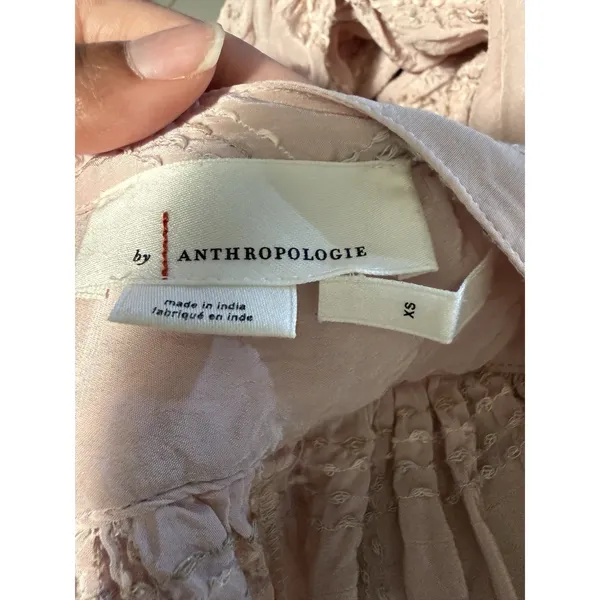 Anthropologie Sarabeth Textured Buttondown Easy Going Fit Shirt Top Size‎ Xs - Image 5