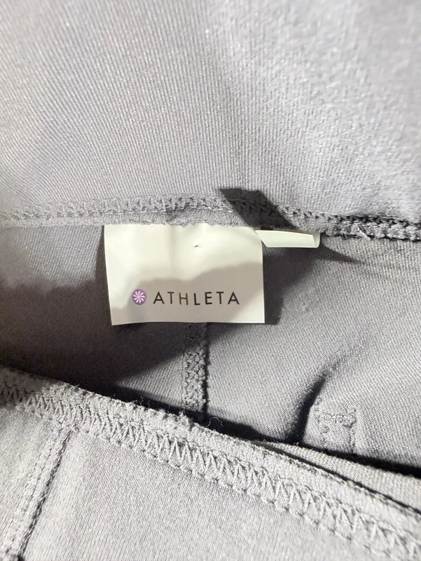 Athleta Womens Pants Small Gray Stretch Supplex Lycra Pull On Yoga Travel - Image 3