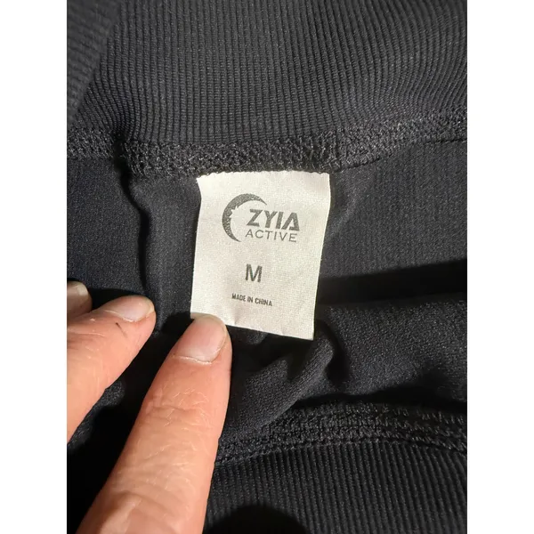 Zyia Active Womens Ribbed Mini Skirt Black Athletic Casual Size Medium - Image 3