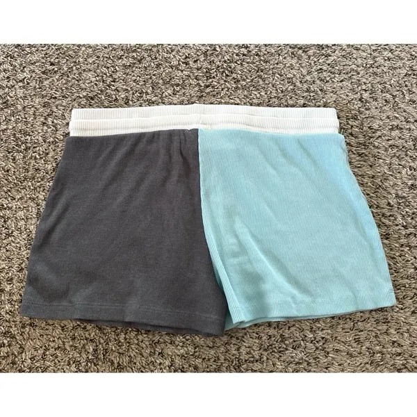 Lagaci Women's Light Blue Gray White Pajama‎ Shorts Size Medium - Image 6