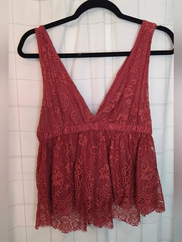 Free People Chante Lace Tank in Frenchie Kiss - Image 2