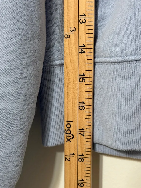 Beyond Yoga LuxeFleece Collared Sweatshirt Size Small Blue Sweater - Image 7