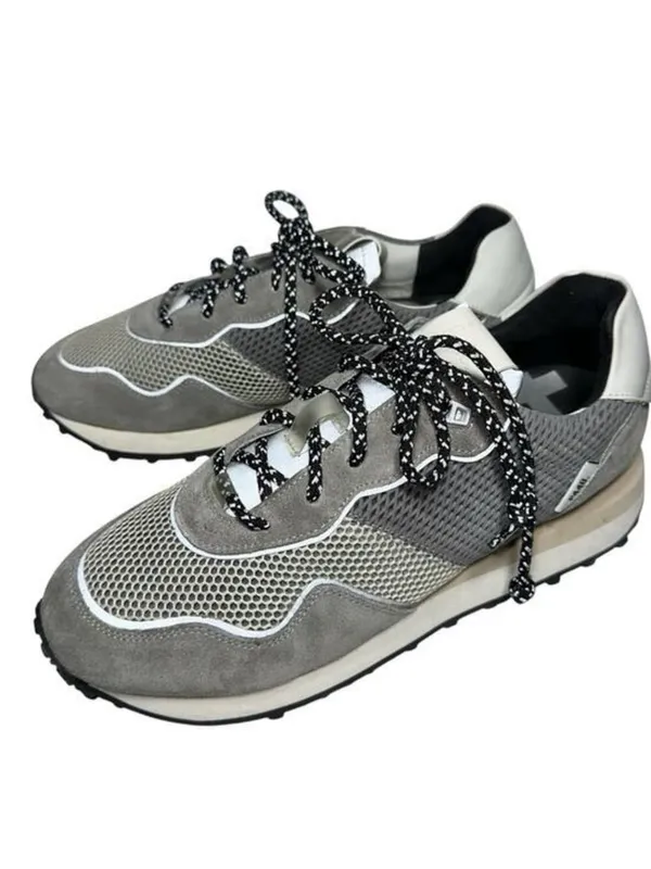 P448 Women’s Size 42 11 Reflective Gray White Black Mesh Suede Cancun Sneakers - Image 2