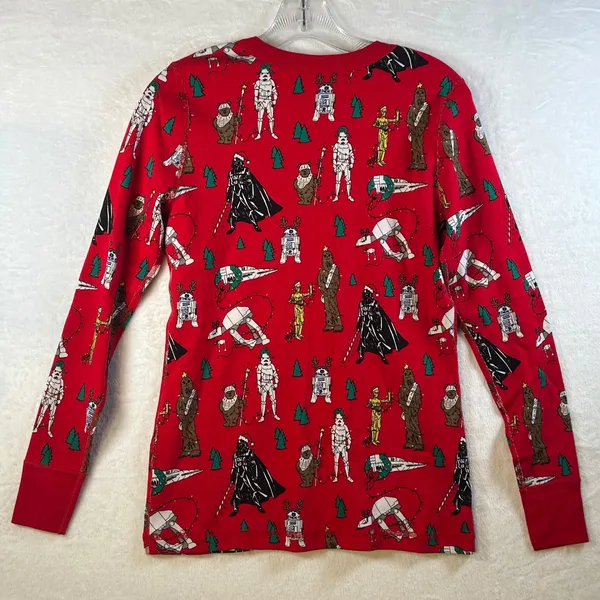 Hanna Andersson Star Wars Long Sleeve Organic Cotton Pajama Top‎ Medium Red - Image 2