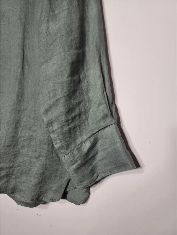 Zara Linen Oversized Shirt Coastal Minimal Sz L Quiet Lux - Image 6