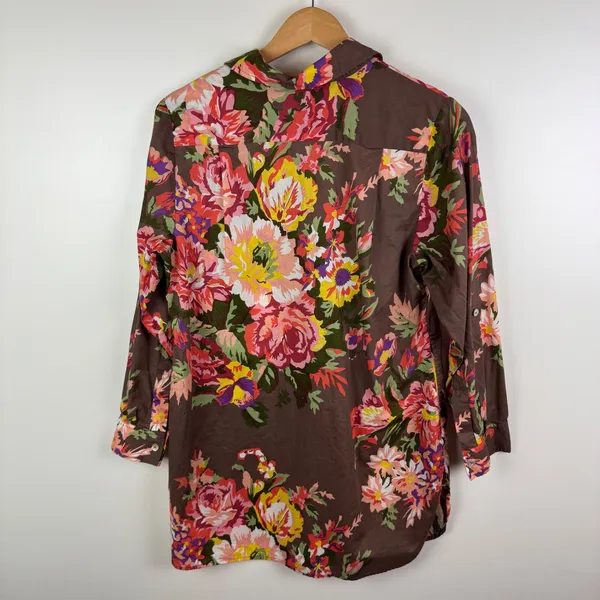 Soft Surroundings Floral Tunic Top Size S/M Long Sleeve Boho‎ Artsy Cottage Fall - Image 6