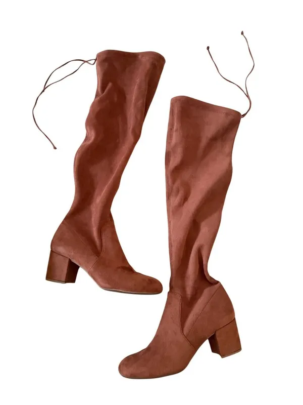 GIANNI BINI Trillia Tan Faux Suede Pull On Boots Size 7.5 - Image 5