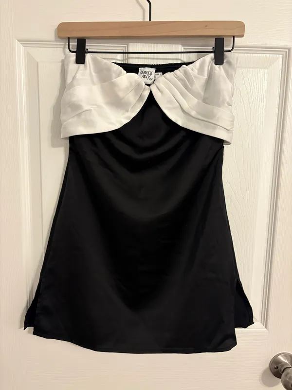 Princess Polly Dress Mini Black and White Strapless - Image 2