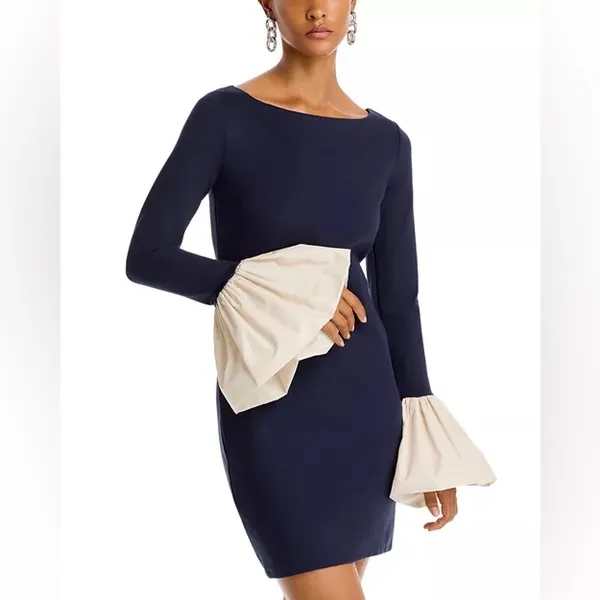 NWOT STAUD Hawthorne Dress in Navy Ivory Size Small - Image 16