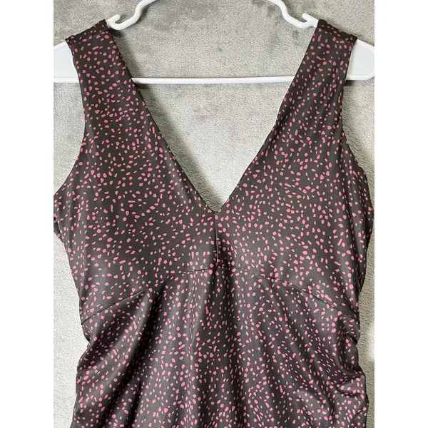 prAna Pearl Isla Dress Deep Pine Spots Ruched Stretch Casual Travel Dress L New - Image 2